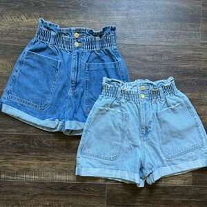 Zara Lot of 2 High Waist Denim Shorts Sz 2